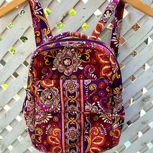 VERA BRADLEY Backpack Bookbag Safari Sunset #4 Purple School Bag 14x16” Travel Vera Bradley Back to School Backpacks, Lunch Bags & More main image 4